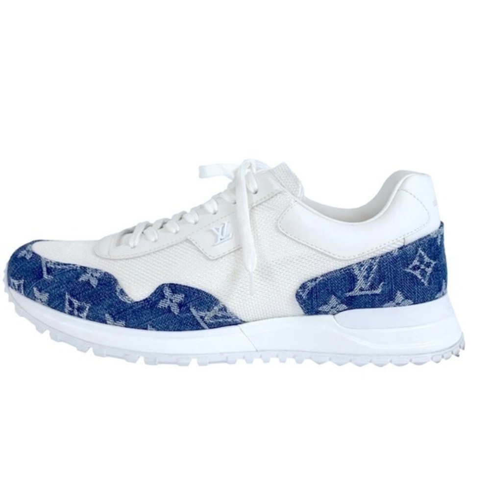 Louis Vuitton Mens White /Blue Jean Run Away Sneaker Size 6